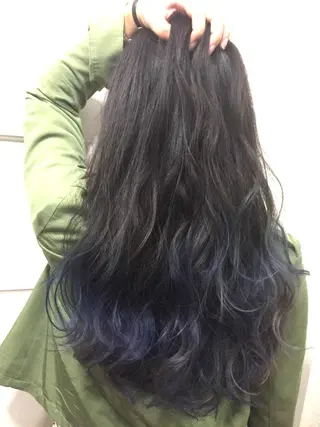 ミディアム セミロング ロング カラー 若杉 諒のヘアスタイル