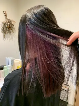 セミロング カラー ブリーチなしカラー 🌿脇黒丸 彩のヘアスタイル