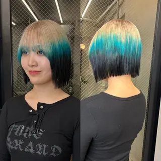 ミディアム カラー ハイトーンカラー/ デザインカラー/瑛樹のヘアスタイル
