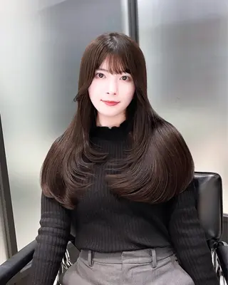 カラー 韓国レイヤーカット 髪質改善▫️水野有真のヘアスタイル