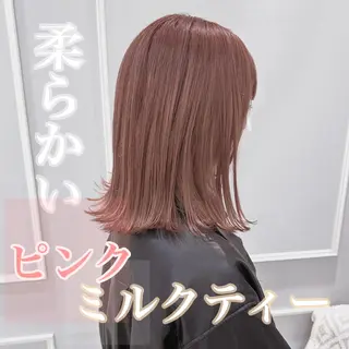 ミディアム カラー 💎小顔前髪&髪質 改善カラー💎片桐のヘアスタイル