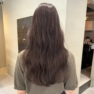 ロング カラー ボブ/グレージュ ブリーチなし/ひなこのヘアスタイル