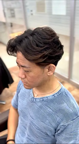 ショート パーマ メンズ 翠川 靖のヘアスタイル
