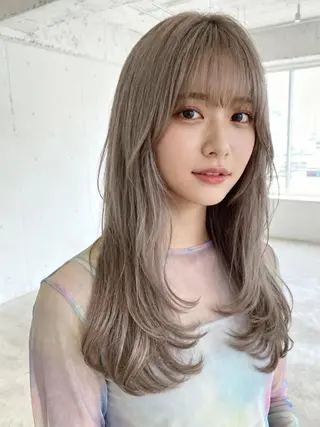 ロング カラー 韓国レイヤーカット 🫧大阪梅田レイヤーのヘアスタイル