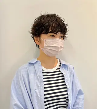 ショート パーマ 【骨格診断カット】 .のヘアスタイル