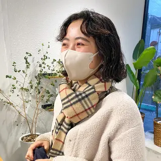 ミディアム カラー パーマ ヘアアレンジ メンズ キッズ ネイル マツエク・マツパ アイブロウ パーマスタイル🔅 sayacaのヘアスタイル