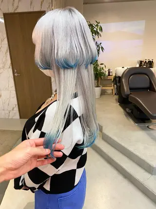ロング カラー ハイトーン×似合わせ 🌱中川慎之介のヘアスタイル