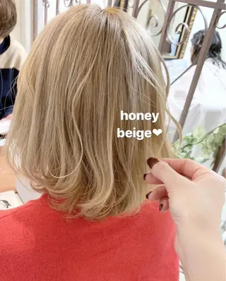 ミディアム カラー ハイトーンカラー♡ yuのヘアスタイル