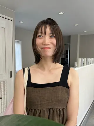 ミディアム カラー 下石怜子/レイヤー/ 透明感カラーのヘアスタイル