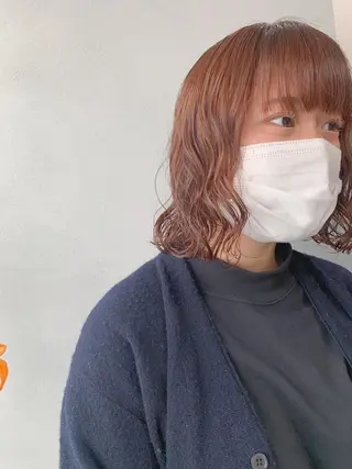 ミディアム パーマ ボブパーマコテ巻き風 パーマNo1深江秀平のヘアスタイル
