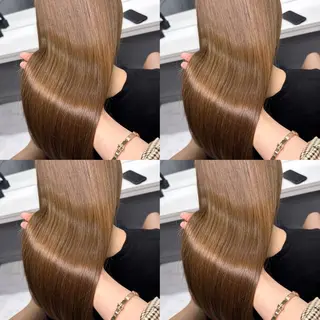 セミロング カラー ブリーチなし透明感 カラー🤍ྀིきららのヘアスタイル
