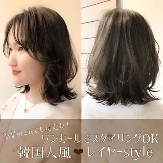 ミディアム 伊良波 香里のヘアスタイル