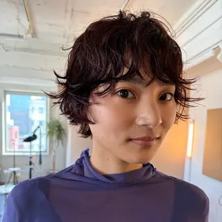 ショート カラー パーマ トレンドボブ /ミリヤのヘアスタイル