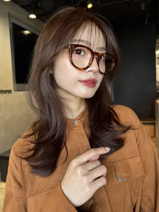 ミディアム 艶髪/レイヤー/ 透明感/MARIのヘアスタイル