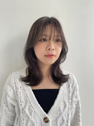 ミディアム 似合わせカット 迫留由弥のヘアスタイル