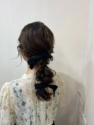 セミロング ヘアアレンジ きむえり/髪質改善 /うねり広がり改善のヘアスタイル