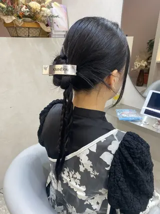 セミロング カラー ヘアアレンジ レイヤー/顔周り/ 透明感カラー/ななのヘアスタイル