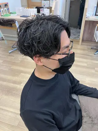 ミディアム メンズパーマ波巻き 🌳大森悠登🌳のヘアスタイル