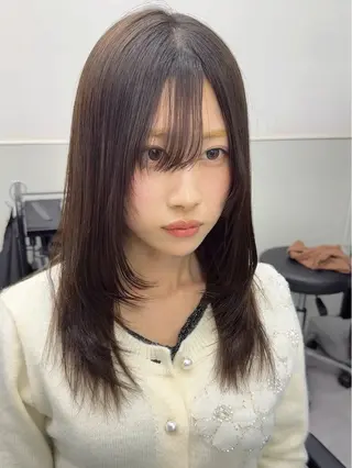 セミロング カラー 韓国ヘア🇰🇷 スズキのヘアスタイル