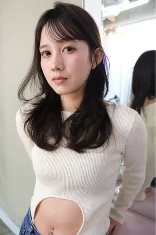 セミロング ness／rina ／透明感カラーのヘアスタイル