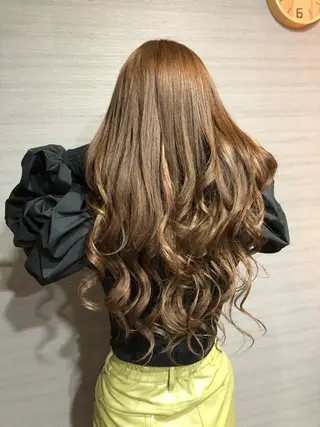 セミロング ワンホンレイヤー エクステづまのヘアスタイル