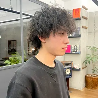 ショート パーマ メンズ ✂︎ウルフ・ショート ✂︎MIKUNIのヘアスタイル