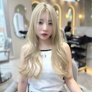 セミロング カラー 新宿/韓国風レイヤー 髪質改善/渋谷直樹のヘアスタイル