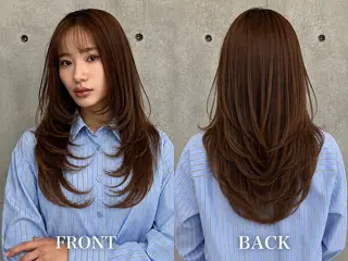 ロング カラー 🍒ハイレイヤー🍒 海外ヘア🍒Momoのヘアスタイル
