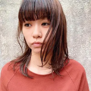 セミロング カラー 中川 竜誠のヘアスタイル