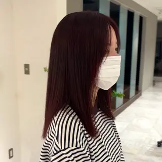セミロング カラー 田名部 愛乙のヘアスタイル