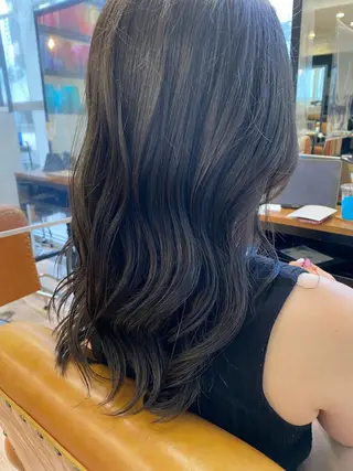 セミロング カラー パーマ ヘアアレンジ ✨艶髪✨ 奈須晴香のヘアスタイル