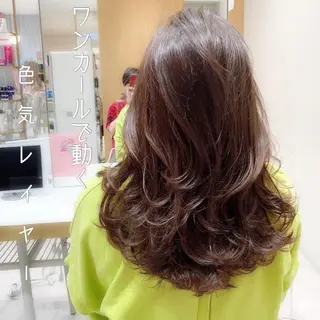 ロング カラー パーマ ヘアアレンジ レイヤー専門家 ダブルカラー修のヘアスタイル