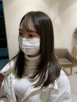 ロング 韓国レイヤー🪽 耳ツボジュエリーのヘアスタイル