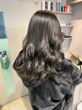 ミディアム カラー パーマ ヘアアレンジ メンズ キッズ ネイル マツエク・マツパ アイブロウ 上品＆韓国風 🥀海心🥀のヘアスタイル