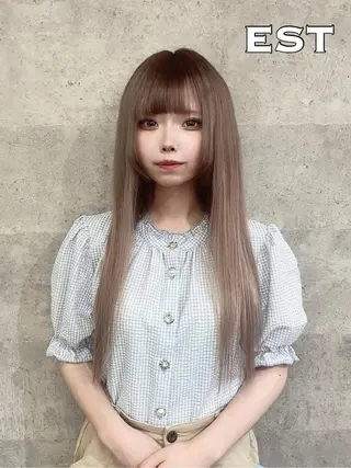 ロング ヘアアレンジ カラー エクステ MORI エクステMARIKAのヘアスタイル