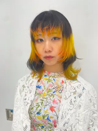 セミロング カラー 髪質改善/ブリーチ 田代 龍我のヘアスタイル