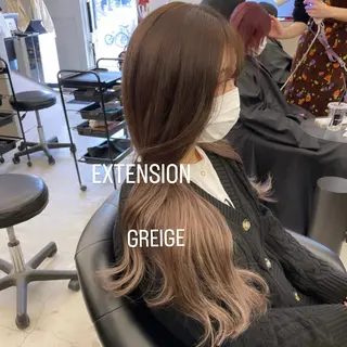 ロング カラー エクステ🩵ブリーチ 韓国ヘア🩵KAEのヘアスタイル