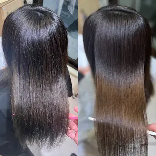 ミディアム 金山/自然な縮毛矯正 藤井雄太のヘアスタイル