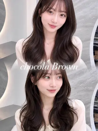 セミロング カラー ヘアアレンジ 🖤kana韓国ヘア 艶髪カラー特化🖤のヘアスタイル