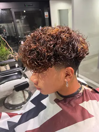ショート パーマ メンズ 朝陽 ／メンズヘア特化のヘアスタイル