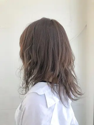 セミロング カラー パーマ un 溝の口 伊豆本のマツエク・マツパデザイン