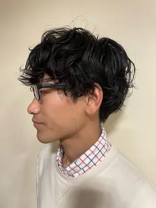 ショート パーマ メンズ 浅岡 昭汰のヘアスタイル
