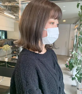 ミディアム カラー 透明感カラー✂︎ /縮毛矯正/YUKAのヘアスタイル