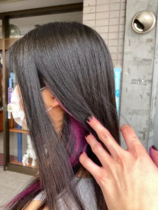 ミディアム ゆぴ☾/推しカラー /ハイトーンのヘアスタイル