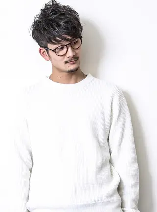 ショート カラー パーマ メンズ THE USUAL ユージュアルのヘアスタイル