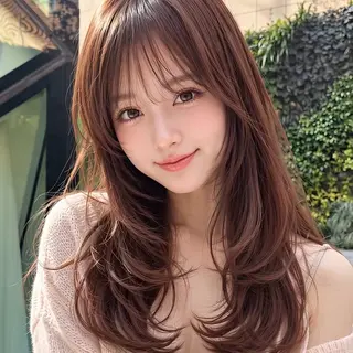 セミロング Ami/レイヤーカッ ト/ピンクカラー🌷のヘアスタイル