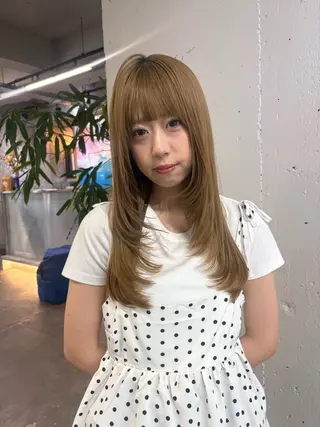 ロング カラー ハイトーン レイヤー🎀meiのヘアスタイル