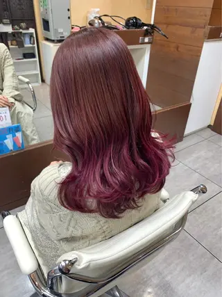 セミロング レイヤー/艶髪カラー 森本くるみのヘアスタイル