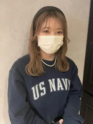 セミロング カラー coco♡ 韓国hairのヘアスタイル