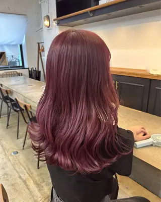 ロング カラー 🌷ラベンダーピンク 顔まわり🌷ねいろのヘアスタイル